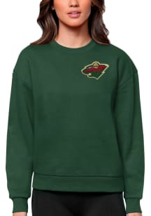 Antigua Minnesota Wild Womens Green Victory Crew Sweatshirt