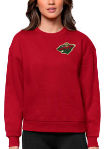 Antigua Minnesota Wild Womens Red Victory Crew Sweatshirt