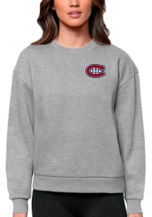 Antigua Montreal Canadiens Womens Grey Victory Crew Sweatshirt