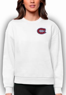 Antigua Montreal Canadiens Womens White Victory Crew Sweatshirt