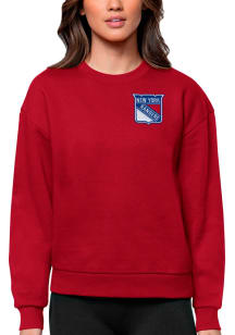 Antigua New York Rangers Womens Red Victory Crew Sweatshirt