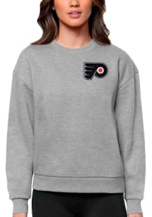 Antigua Philadelphia Flyers Womens Grey Victory Crew Sweatshirt