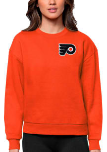 Antigua Philadelphia Flyers Womens Orange Victory Crew Sweatshirt