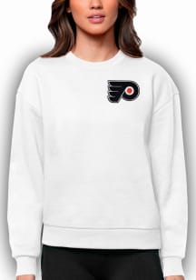 Antigua Philadelphia Flyers Womens White Victory Crew Sweatshirt