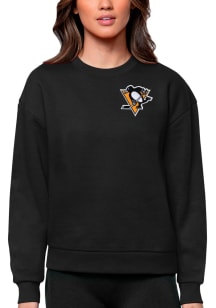 Antigua Pittsburgh Penguins Womens Black Victory Crew Sweatshirt