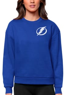 Antigua Tampa Bay Lightning Womens Blue Victory Crew Sweatshirt