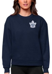 Antigua Toronto Maple Leafs Womens Navy Blue Victory Crew Sweatshirt