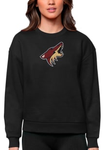 Antigua Arizona Coyotes Womens Black Victory Crew Sweatshirt