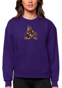 Antigua Arizona Coyotes Womens Purple Victory Crew Sweatshirt