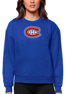 Antigua Montreal Canadiens Womens Blue Victory Crew Sweatshirt