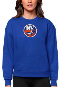 Antigua New York Islanders Womens Blue Victory Crew Sweatshirt