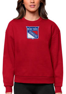 Antigua New York Rangers Womens Red Victory Crew Sweatshirt