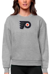 Antigua Philadelphia Flyers Womens Grey Victory Crew Sweatshirt