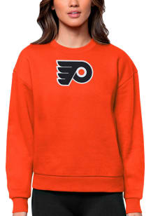 Antigua Philadelphia Flyers Womens Orange Victory Crew Sweatshirt
