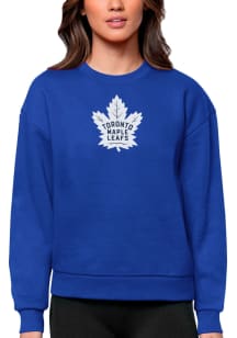 Antigua Toronto Maple Leafs Womens Blue Victory Crew Sweatshirt