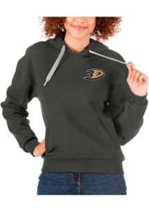 Antigua Anaheim Ducks Womens Charcoal Victory Hooded Sweatshirt