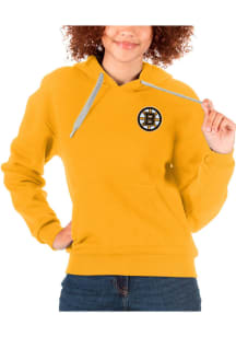 Antigua Boston Bruins Womens Gold Victory Hooded Sweatshirt