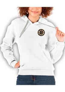 Antigua Boston Bruins Womens White Victory Hooded Sweatshirt