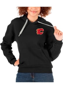 Antigua Calgary Flames Womens Black Victory Hooded Sweatshirt