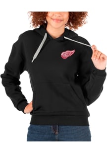 Antigua Detroit Red Wings Womens Black Victory Hooded Sweatshirt