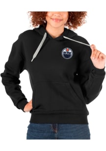 Antigua Edmonton Oilers Womens Black Victory Hooded Sweatshirt