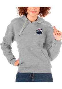 Antigua Edmonton Oilers Womens Grey Victory Hooded Sweatshirt