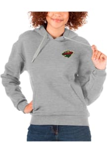 Antigua Minnesota Wild Womens Grey Victory Hooded Sweatshirt