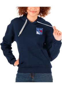 Antigua New York Rangers Womens Navy Blue Victory Hooded Sweatshirt