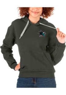 Antigua San Jose Sharks Womens Charcoal Victory Hooded Sweatshirt