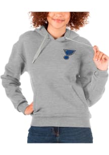 Antigua St Louis Blues Womens Grey Victory Hooded Sweatshirt