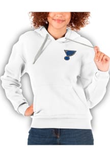 Antigua St Louis Blues Womens White Victory Hooded Sweatshirt