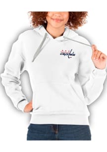 Antigua Washington Capitals Womens White Victory Hooded Sweatshirt