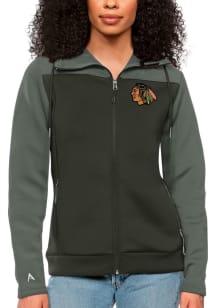 Antigua Chicago Blackhawks Womens Grey Protect Medium Weight Jacket