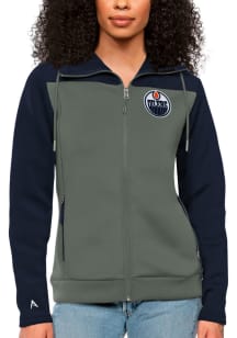 Antigua Edmonton Oilers Womens Navy Blue Protect Medium Weight Jacket
