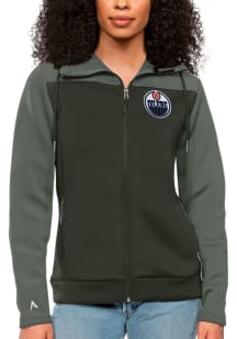 Antigua Edmonton Oilers Womens Grey Protect Medium Weight Jacket
