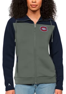 Antigua Montreal Canadiens Womens Navy Blue Protect Long Sleeve Full Zip Jacket