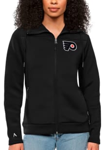 Antigua Philadelphia Flyers Womens Black Protect Medium Weight Jacket