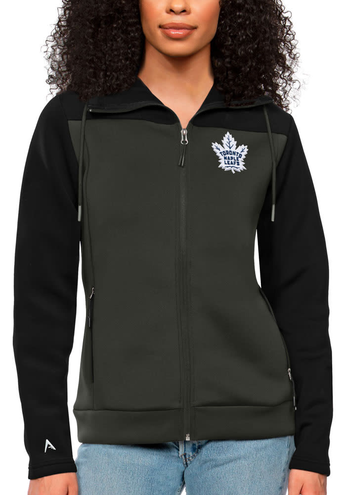 Antigua Toronto Maple Leafs Womens Black Protect Long Sleeve Full Zip Jacket