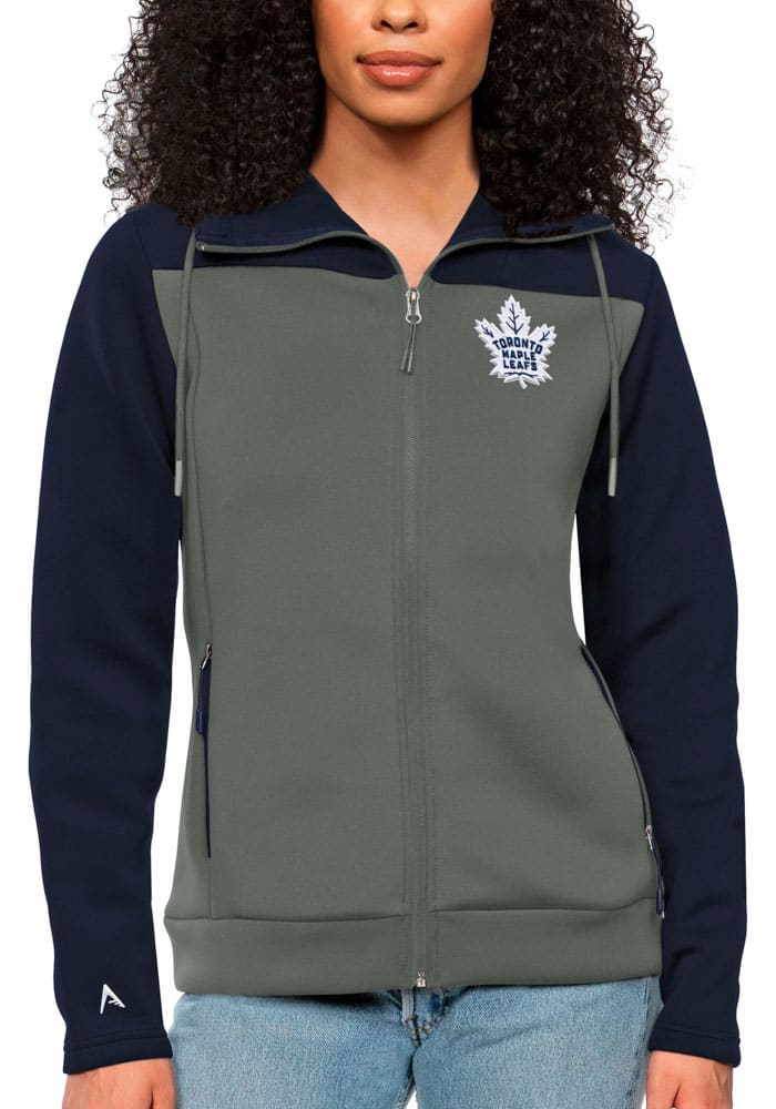 Antigua Toronto Maple Leafs Womens Navy Blue Protect Long Sleeve Full Zip Jacket