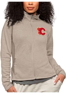 Antigua Calgary Flames Womens Oatmeal Course Light Weight Jacket