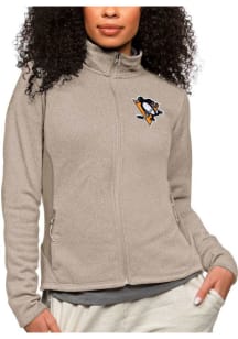 Antigua Pittsburgh Penguins Womens Oatmeal Course Light Weight Jacket
