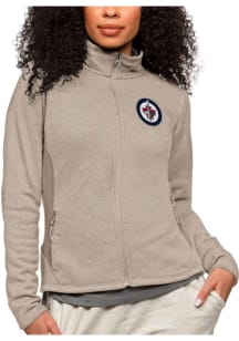 Antigua Winnipeg Jets Womens Oatmeal Course Long Sleeve Full Zip Jacket