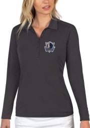 Antigua Dallas Mavericks Womens Grey Tribute Long Sleeve Polo Shirt