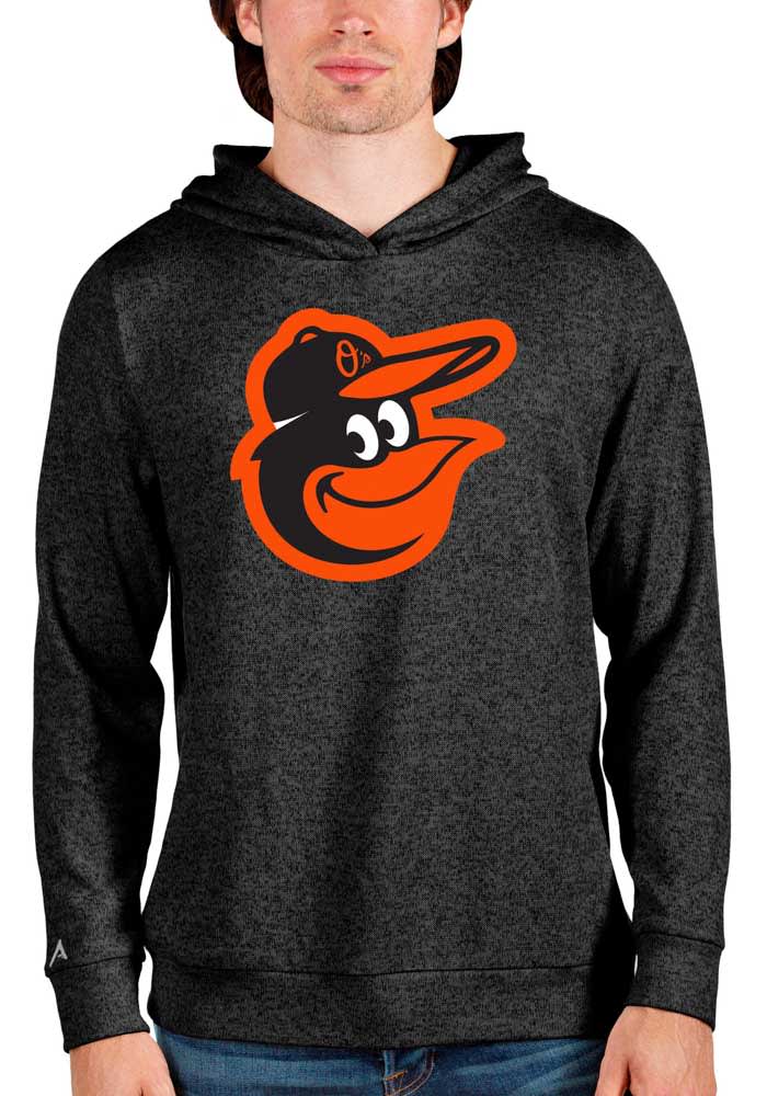 Antigua Baltimore Orioles Black Strong Hold Long Sleeve Hoodie, Black, 100% POLYESTER, Size S, Rally House