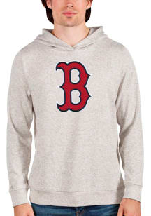 Antigua Boston Red Sox Mens Oatmeal Absolute Long Sleeve Hoodie