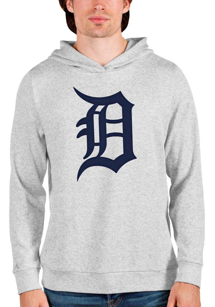 Antigua Detroit Tigers Charcoal Absolute Long Sleeve Hoodie, Charcoal, 100% POLYESTER, Size L, Rally House