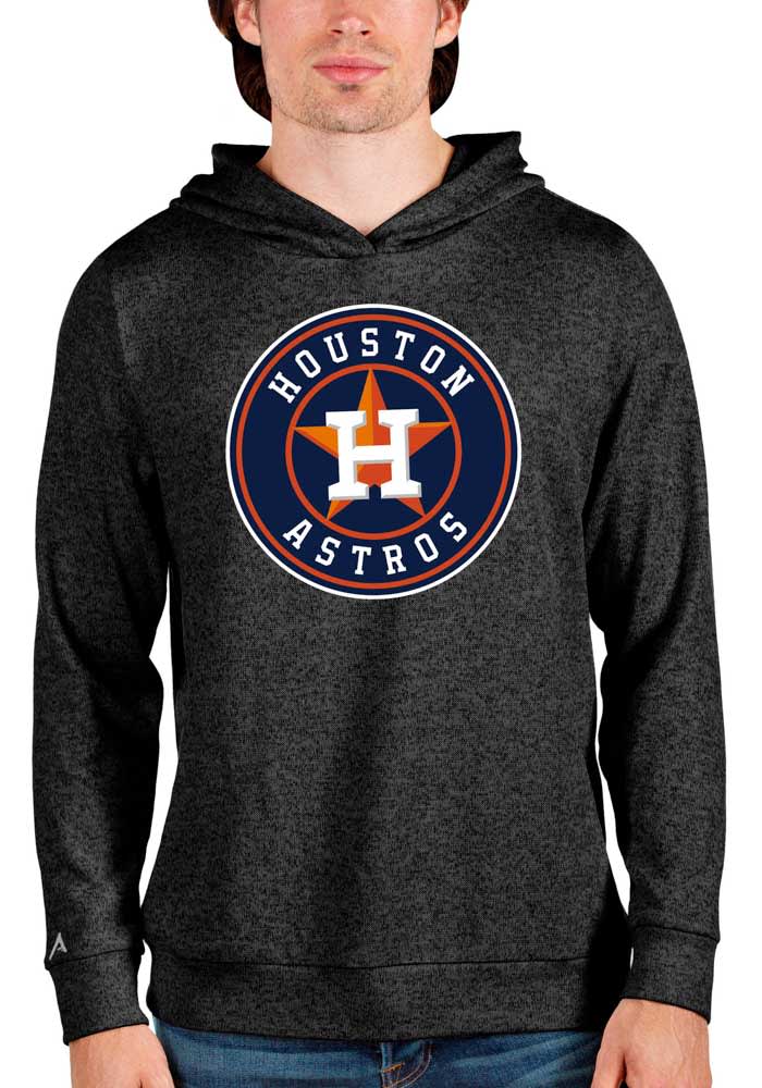 Antigua Houston Astros Black Strong Hold Long Sleeve Hoodie, Black, 100% POLYESTER, Size S, Rally House