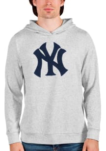 Antigua New York Yankees Mens Grey Absolute Long Sleeve Hoodie