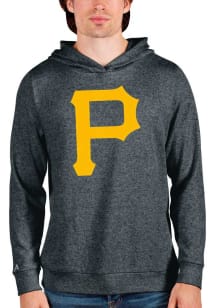 Antigua Pittsburgh Pirates Mens Charcoal Absolute Long Sleeve Hoodie