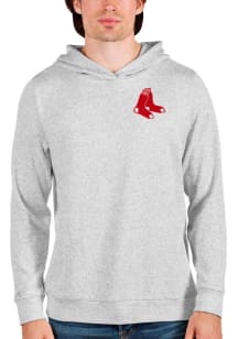 Antigua Boston Red Sox Mens Grey Absolute Long Sleeve Hoodie